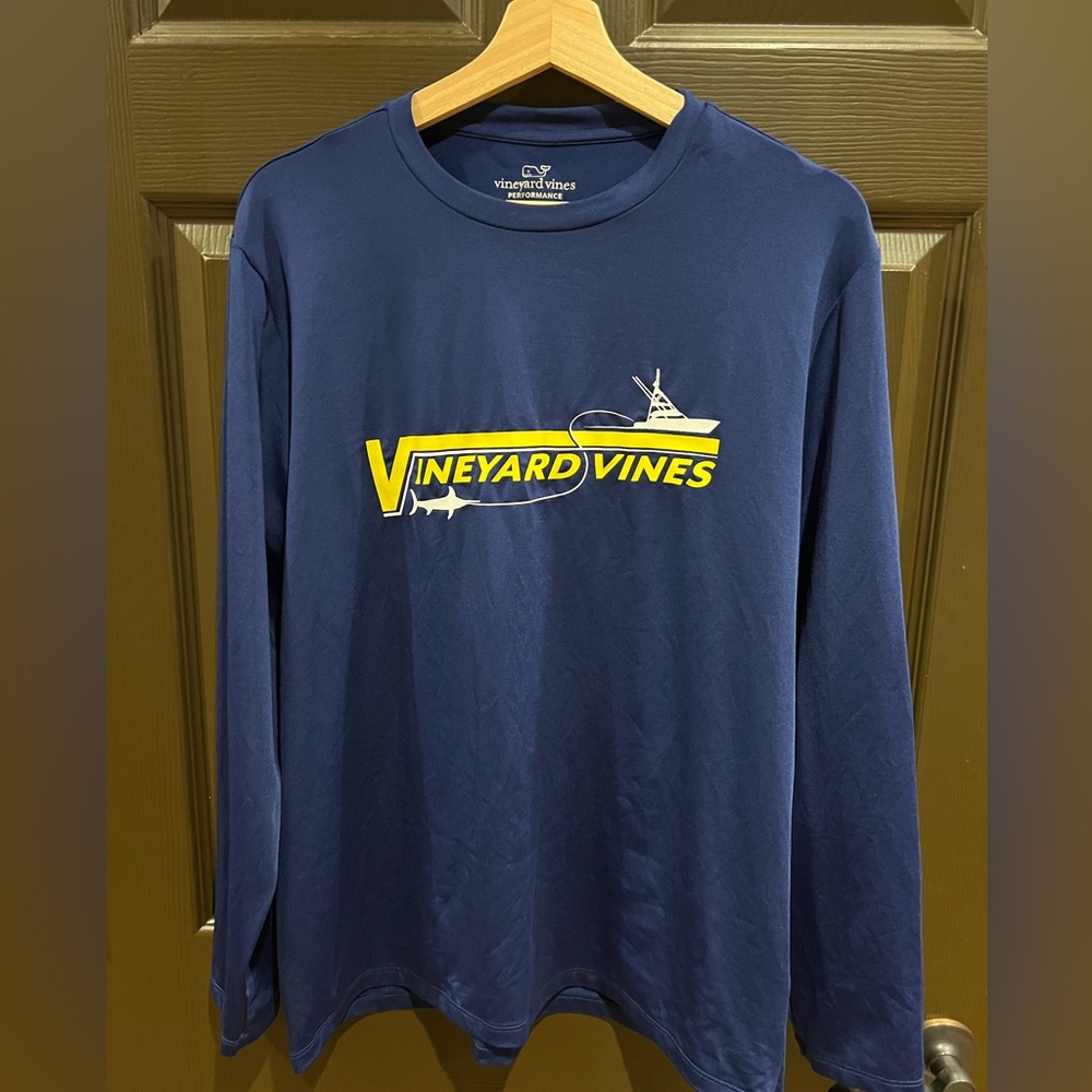 Vineyard Vines Long-Sleeve Performance Sportfisher Line T-Shirt Size Medium - Picture 2 of 5